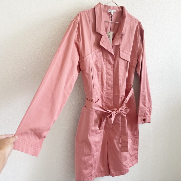 Alex Mill Expedition Short Utility Jumpsuit Romper Pink Dusty Rose NWT - Picture 4 of 8